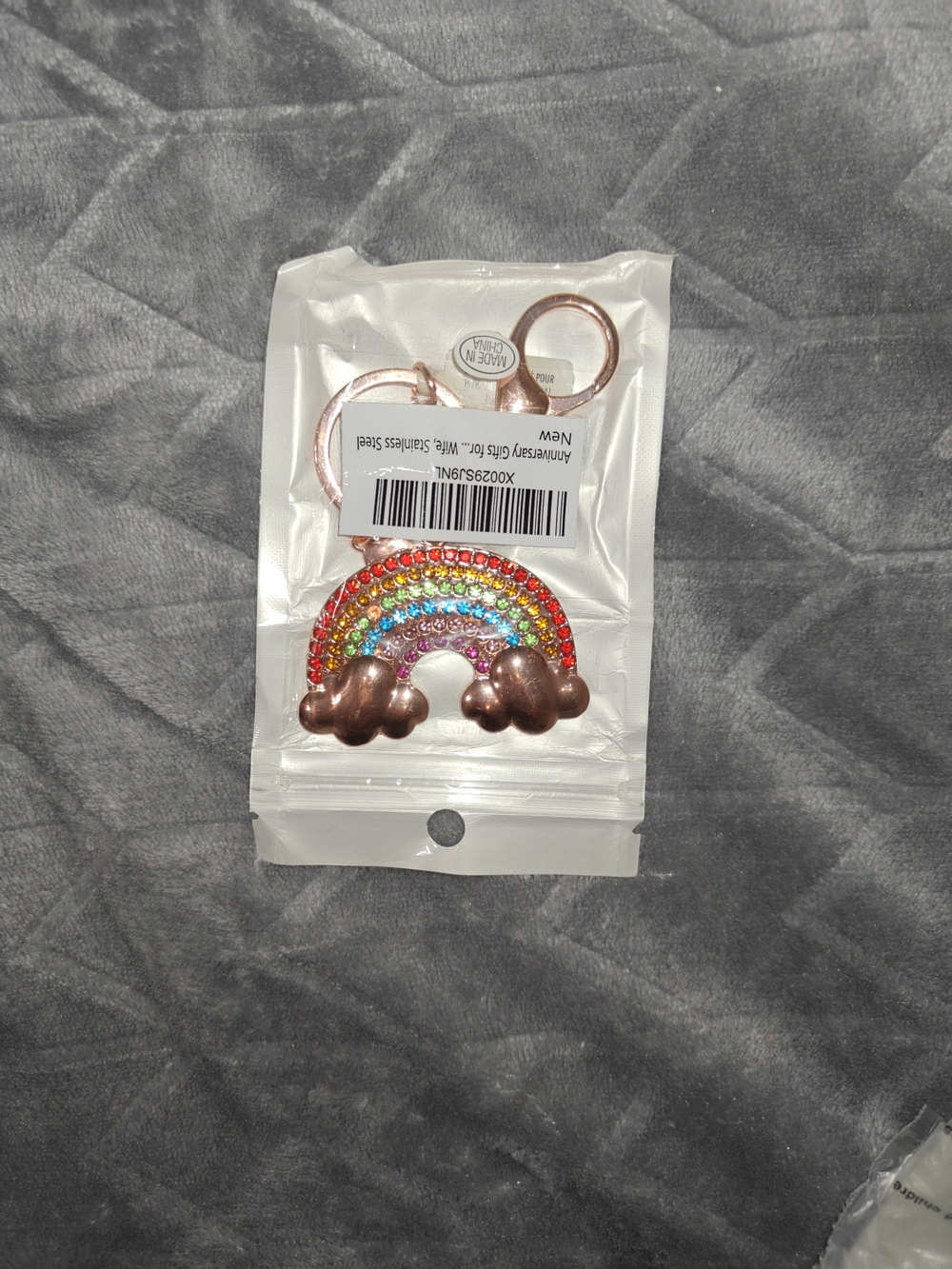 Rainbow Crystal Keychain Charm - Multicolor